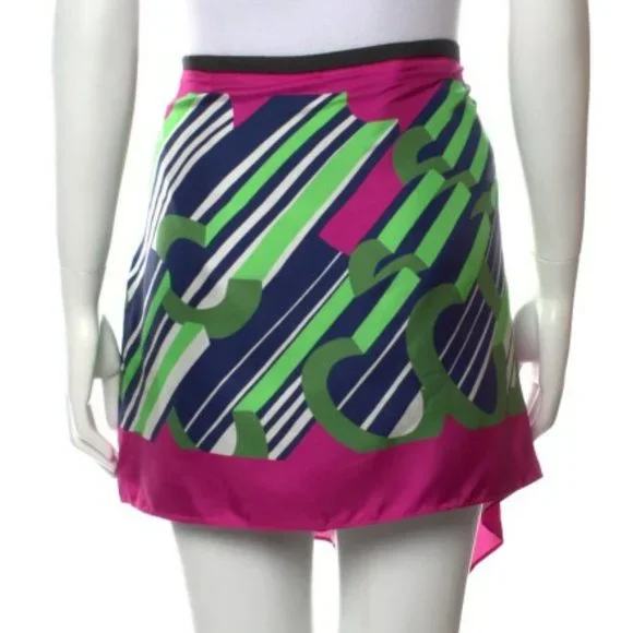 CARVEN Silk Knee-Length Scarf Skirt - Picture 7 of 7